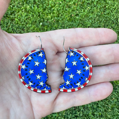 Patriotic Watermelon Earrings