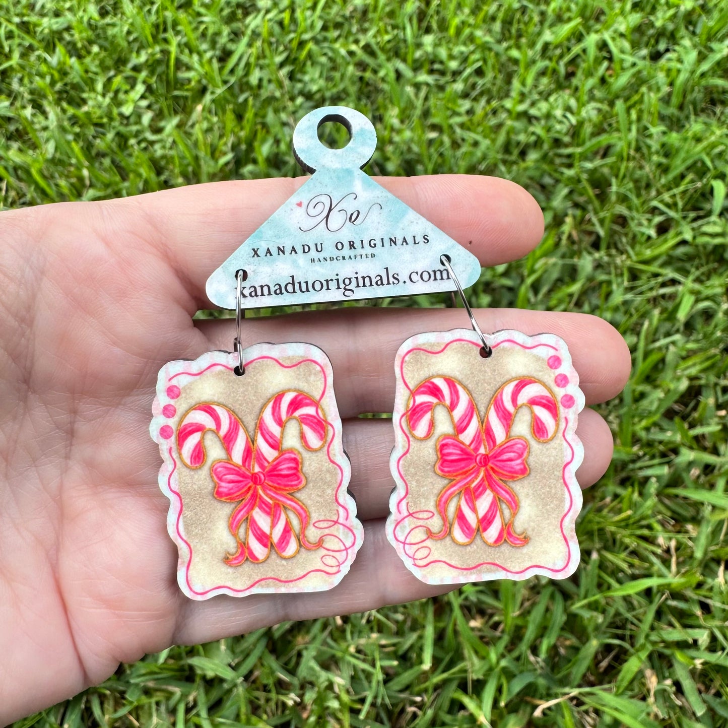 Brushstroke Candy Cane Earrings