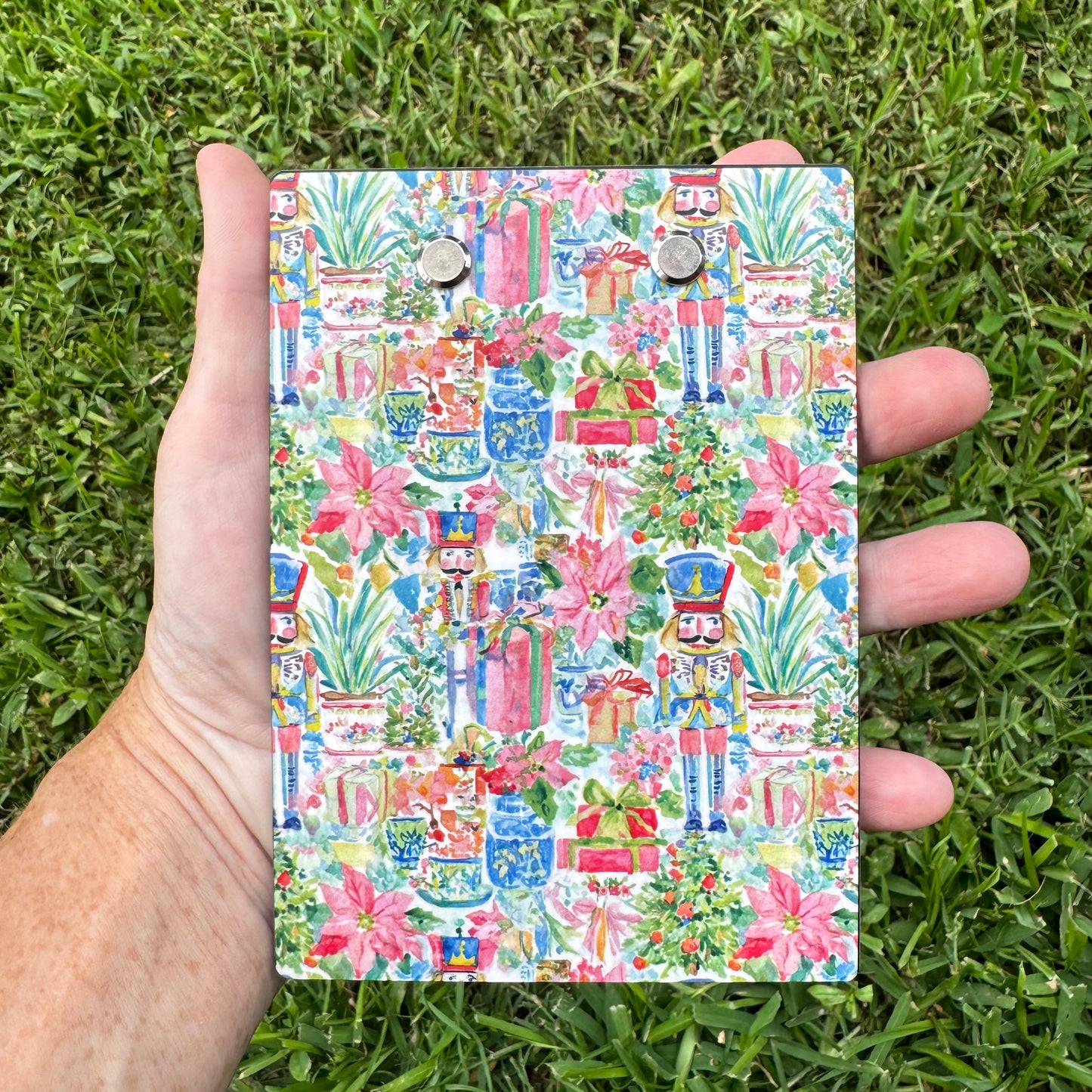 Grandmillennial Nutcracker Holiday Mini Clipboard Notepad Holder