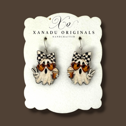 Iced Latte Ghost Dangle Earrings