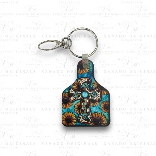 Cowtag Cross Keychain Style 1 | Bag Tag