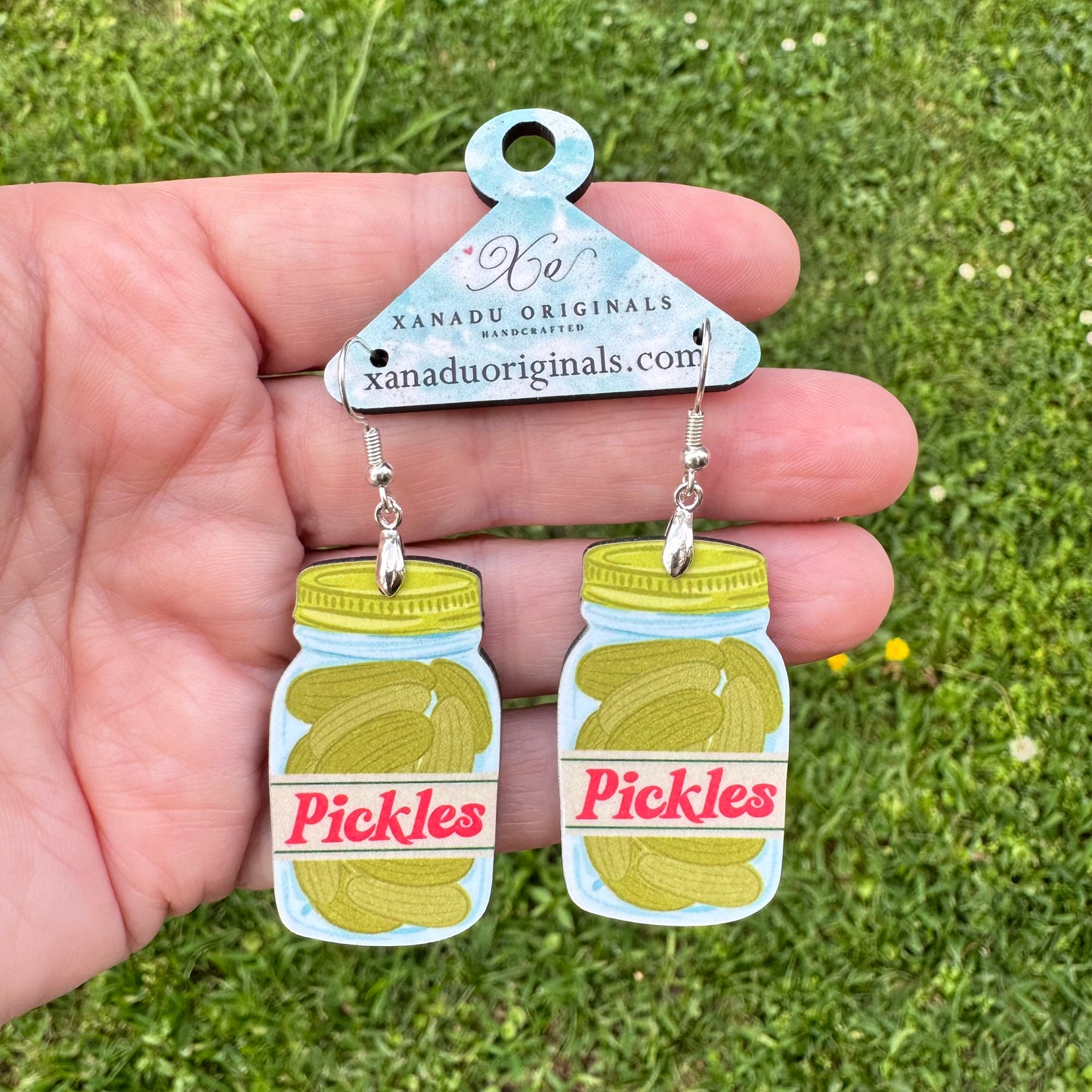 Retro Pickle Jar Dangle Earrings