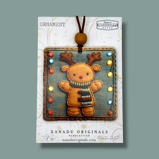 Reindeer Tapestry Christmas Ornament