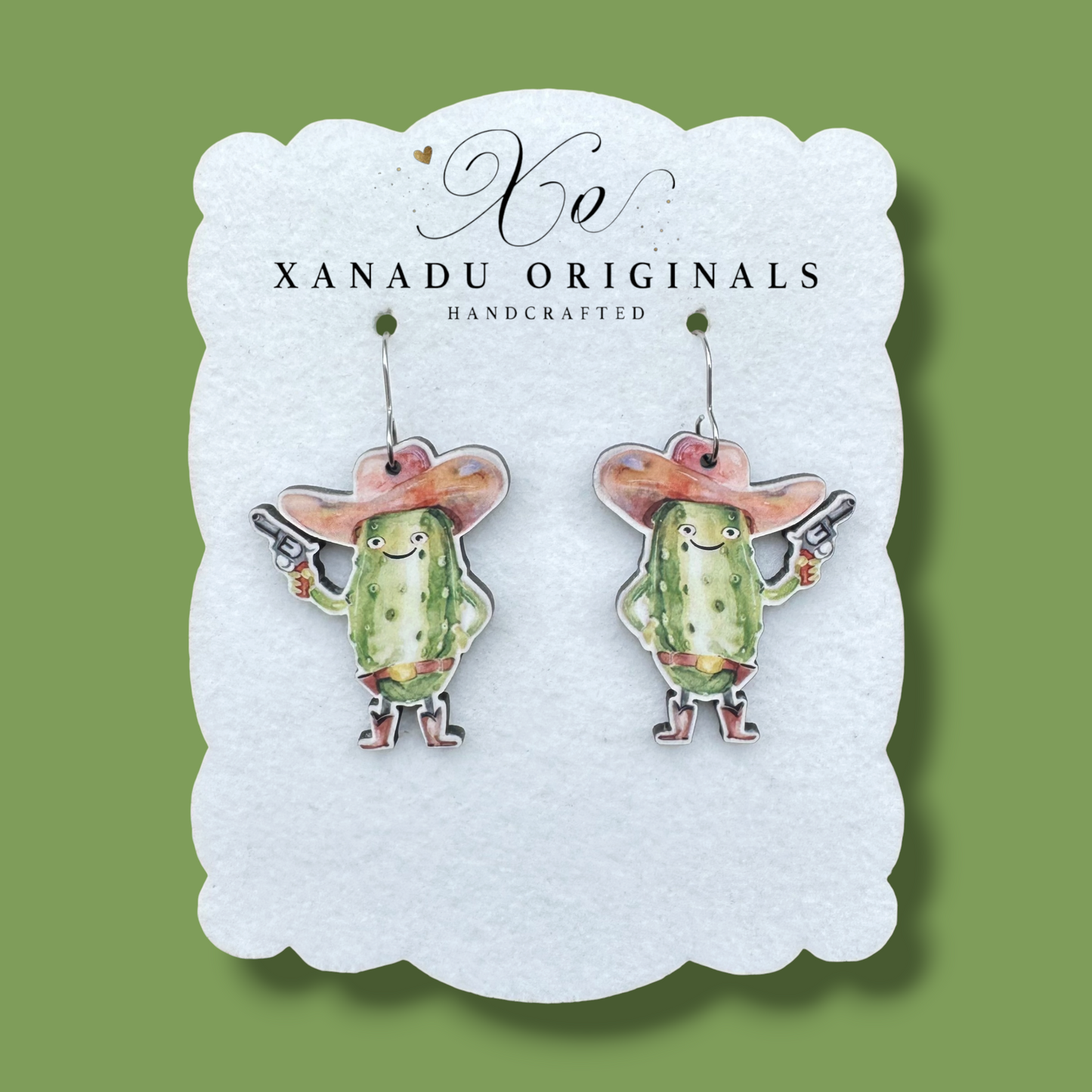 Pistol Pickle Earrings