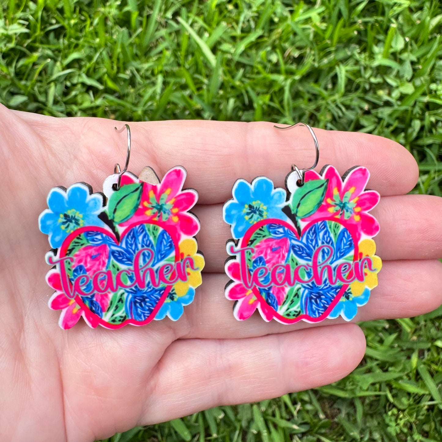 Floral Teacher Earrings