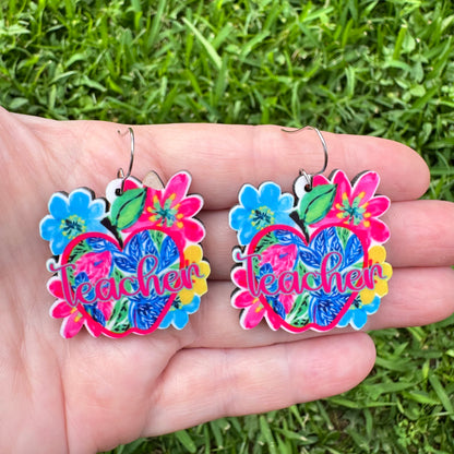 Floral Teacher Earrings