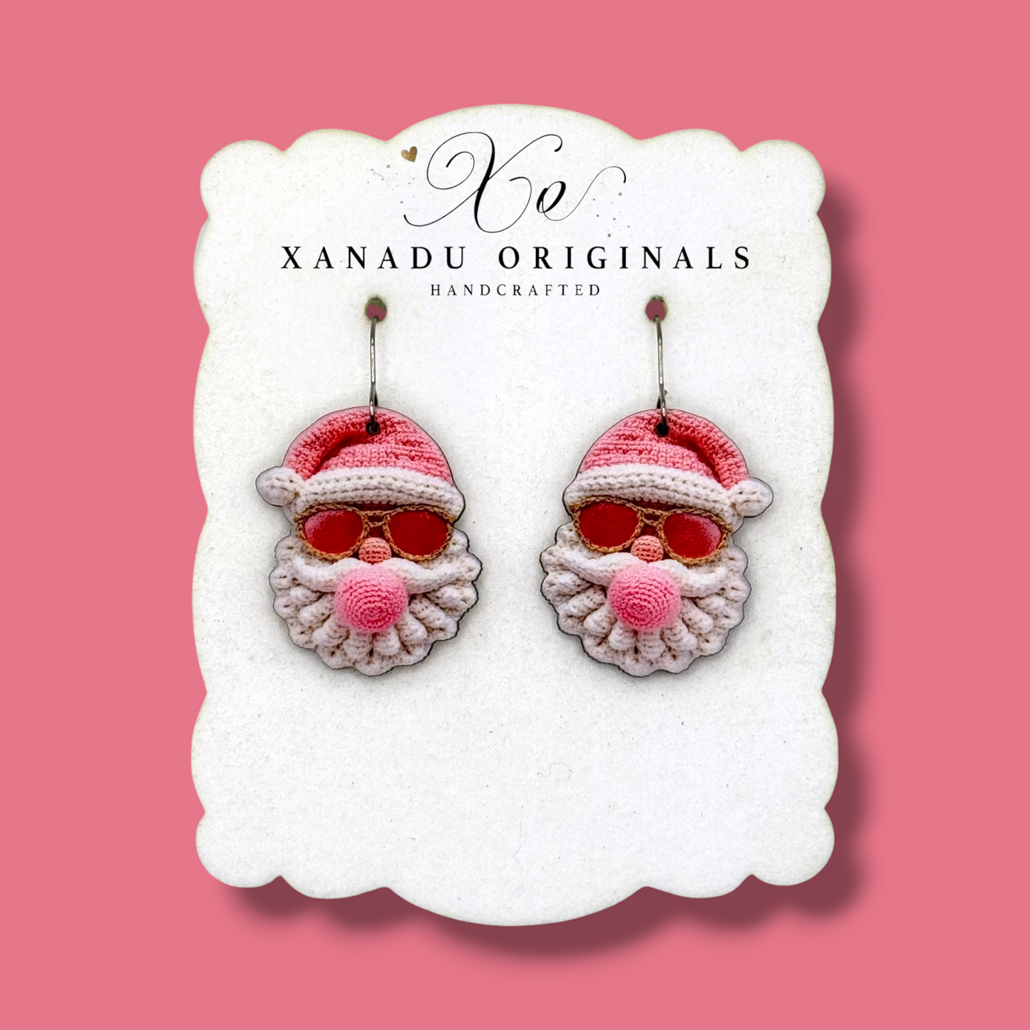 Bubblegum Shades Santa Earrings