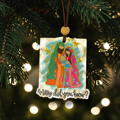 Mary Did You Know Nativity Christmas Ornament | Vibrant Christian Holiday Keepsake