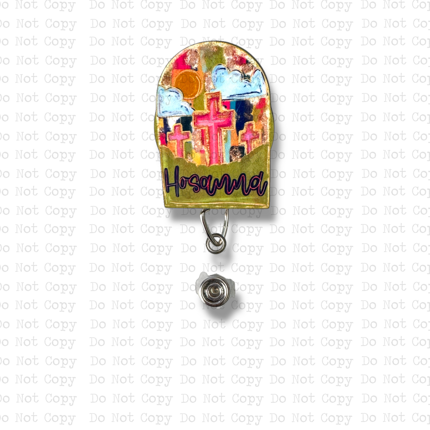 Hosanna Interchangeable Badge Button with Reel Option