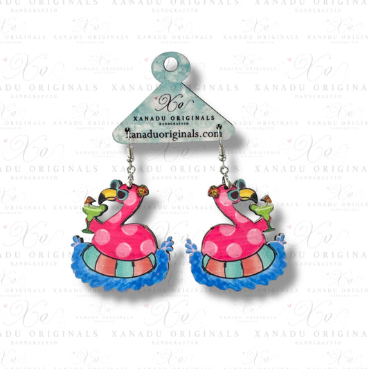 Pool Margarita Flamingo Earrings