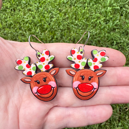 Glittery Reindeer Earrings