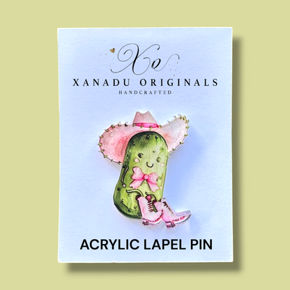 Sitting Cowgirl Lapel Pin