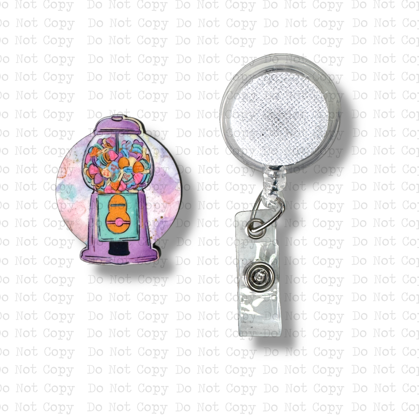 Candy Hearts Gumball Interchangeable Badge Button with Reel Option