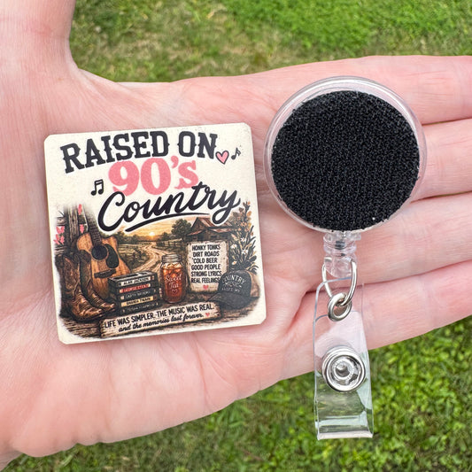 90's Country Music Interchangeable Badge Button with Reel Option