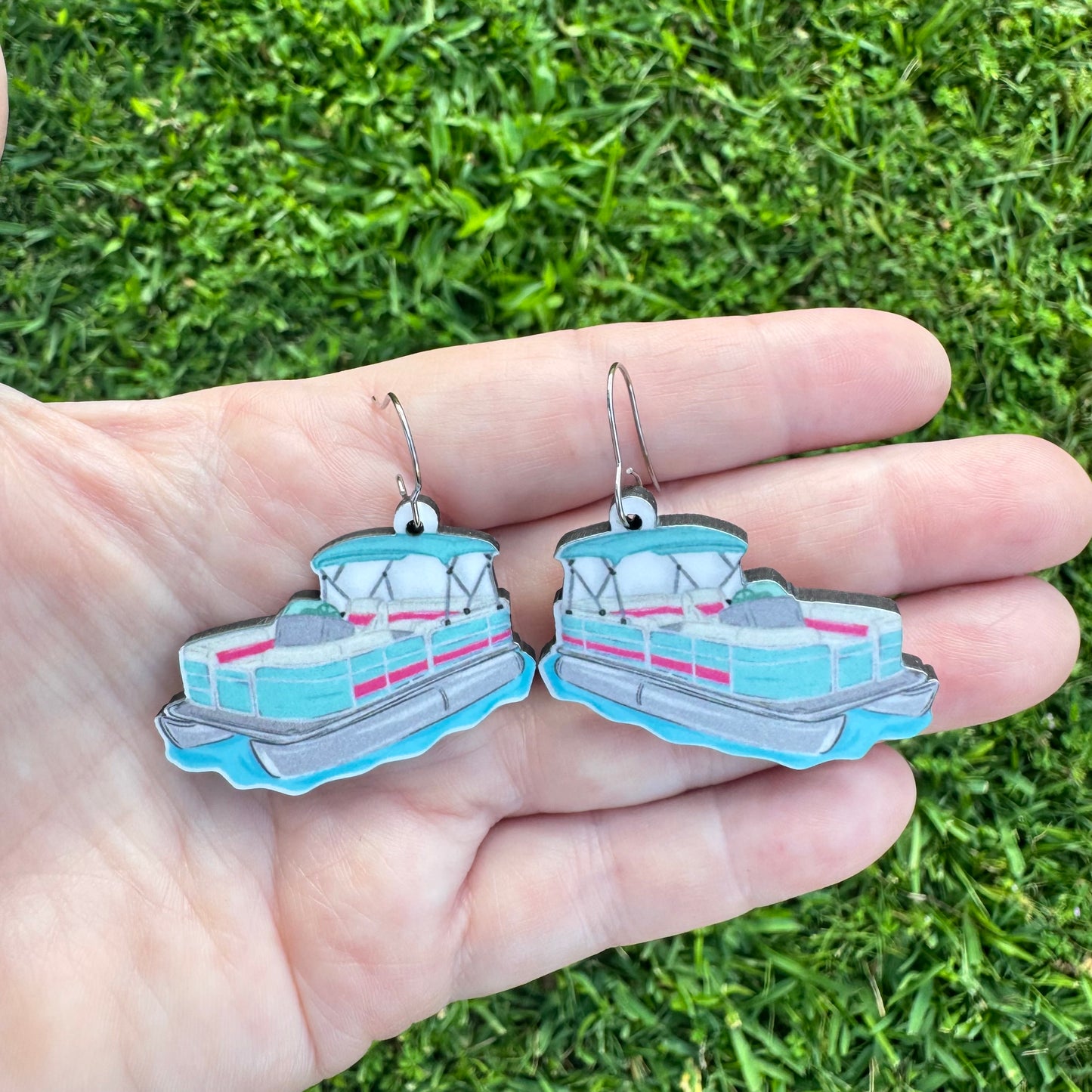 Redneck Yacht Club Pontoon Boat Earrings