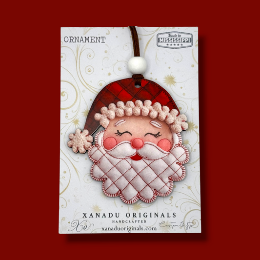 Patchwork Santa Christmas Ornament