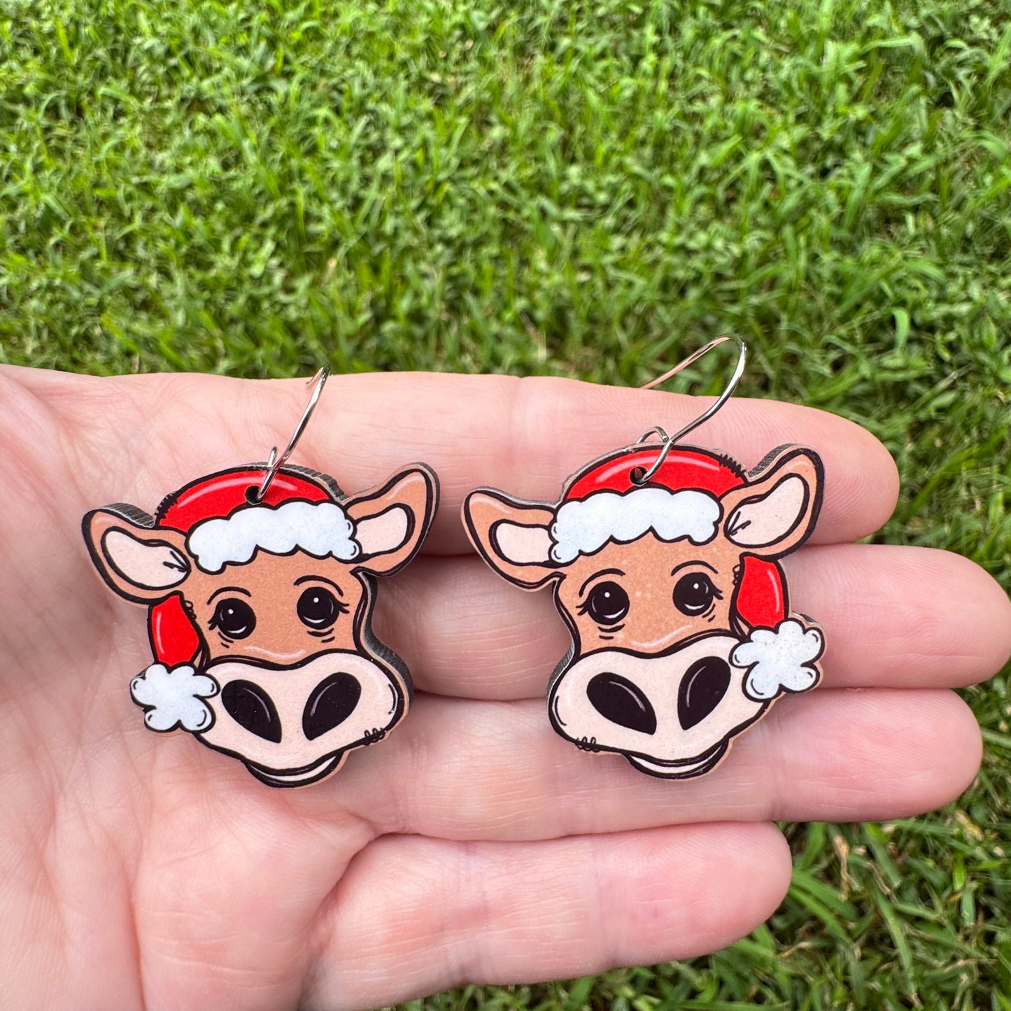 Santa Cow Earrings