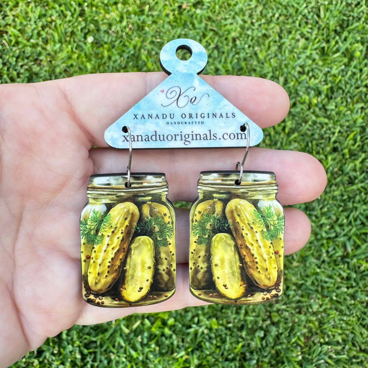 Canned Dill Pickles Earrings