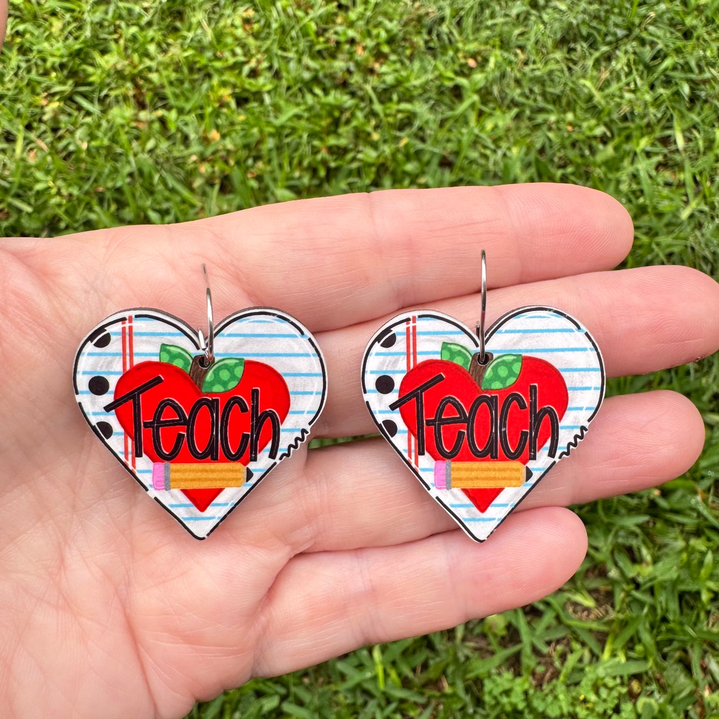 Teach Heart Earrings