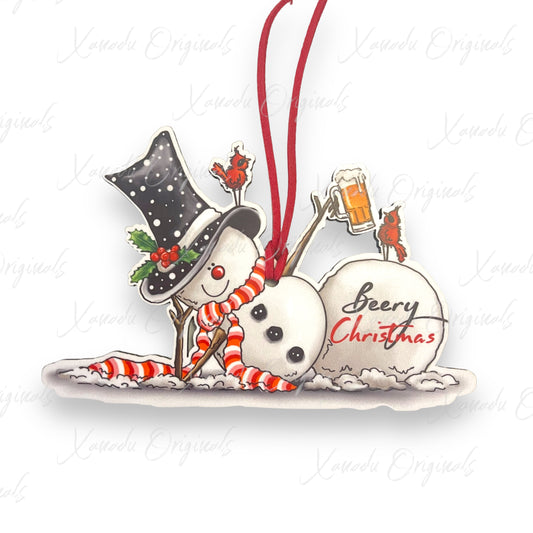 Beery Christmas Snowman Ornament