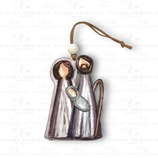 Rustic Nativity Ornament