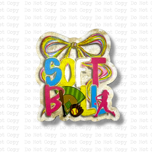 Softball Coquette Watercolor Magnet
