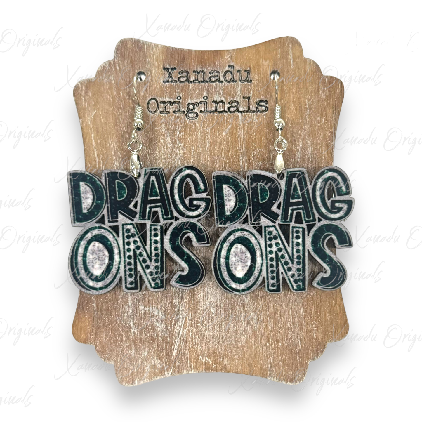 Dragons Faux Glitter Marquee Earrings