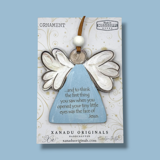 The Face Of Jesus Blue Miscarriage Decor Ornament