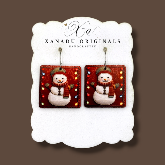 Snowman Tapestry Earrings
