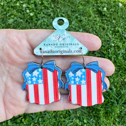 Coquette Flag Frame Earrings