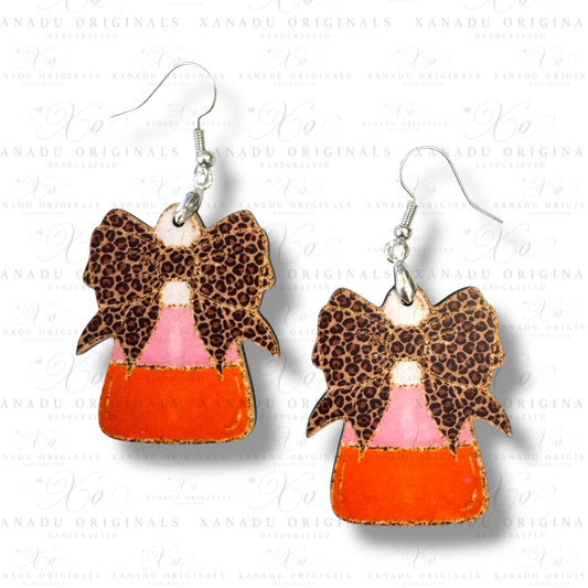 Cheetah Candy Corn Earrings