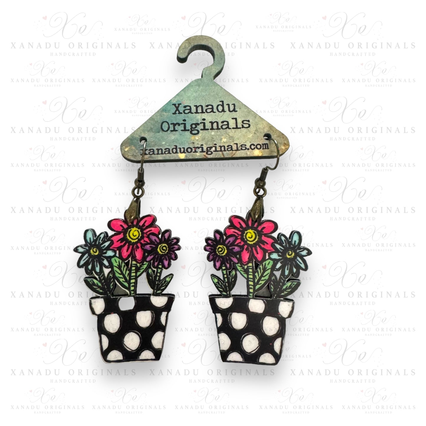 Spring Flower Pot Earrings