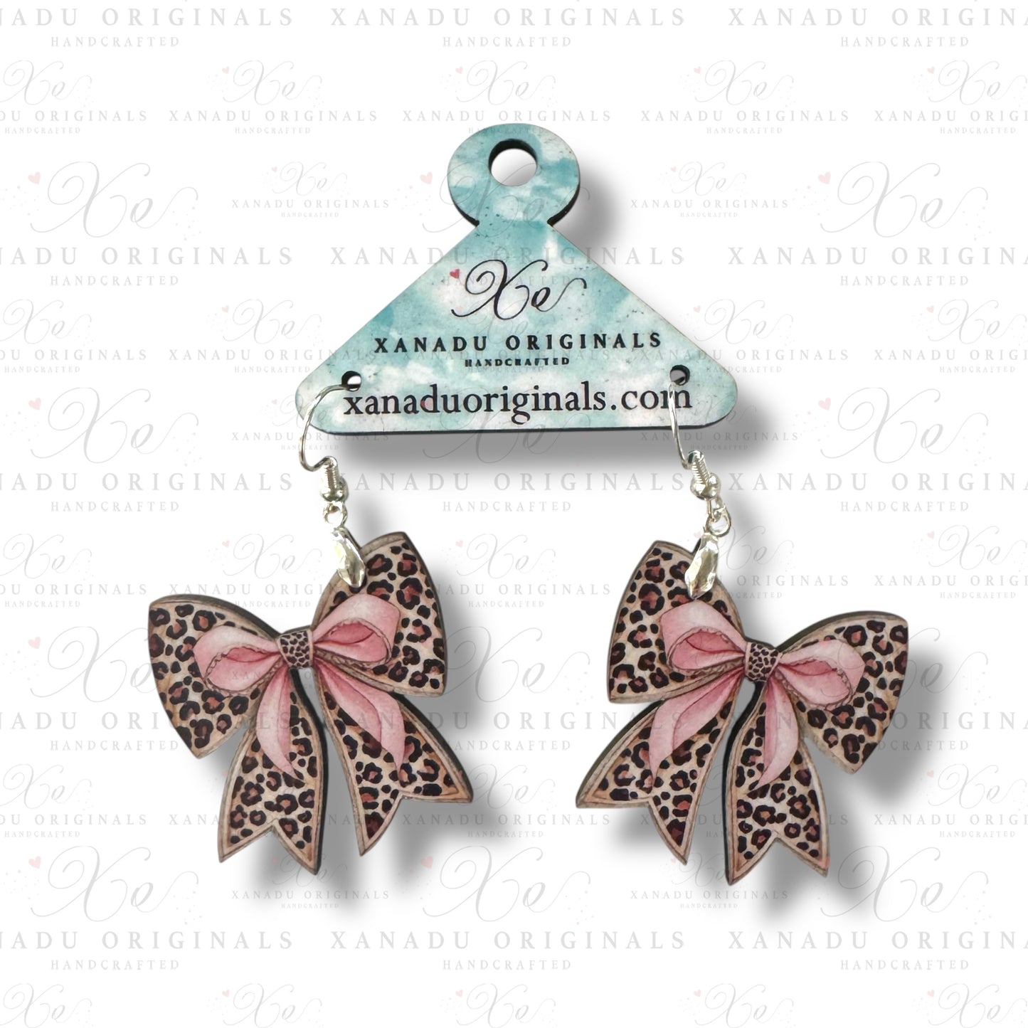 Pink Leopard Bow Earring