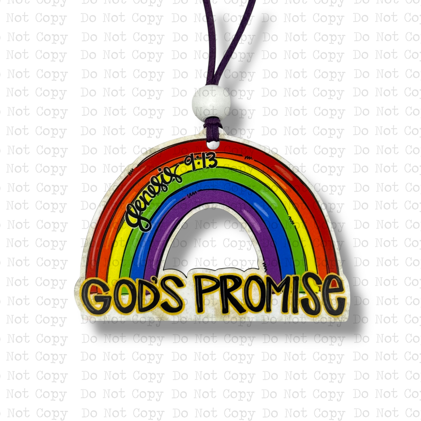 God's Rainbow Promise Car Charm