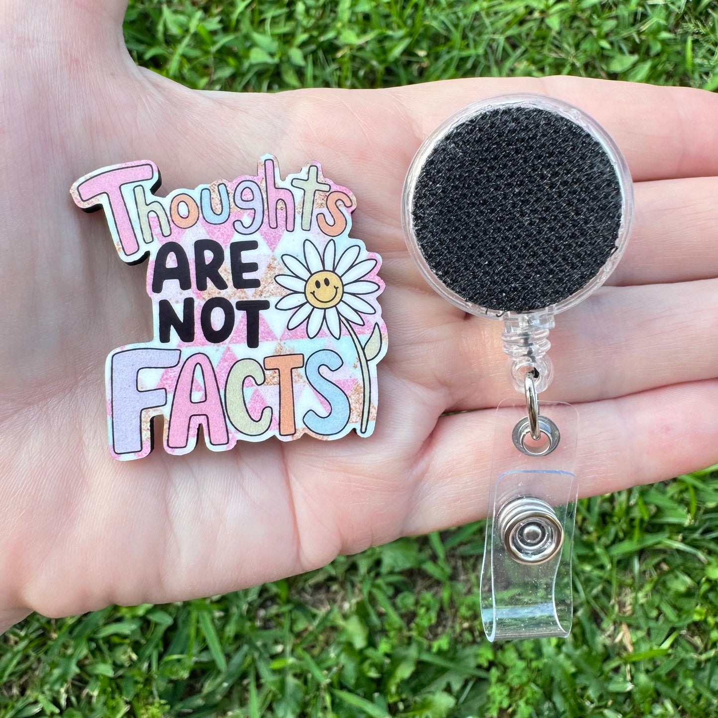 Thoughts Are Not Facts Retractable Badge Reel