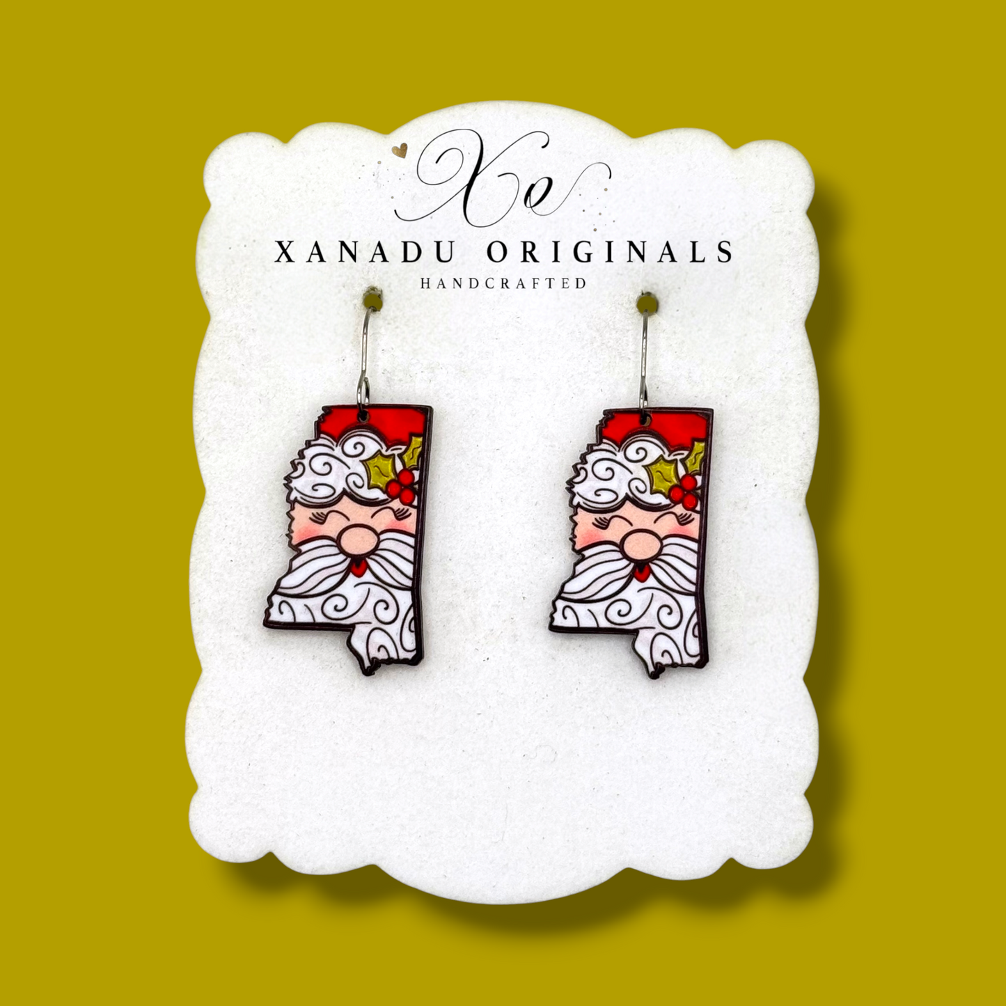 Jolly Santa Mississippi Earrings