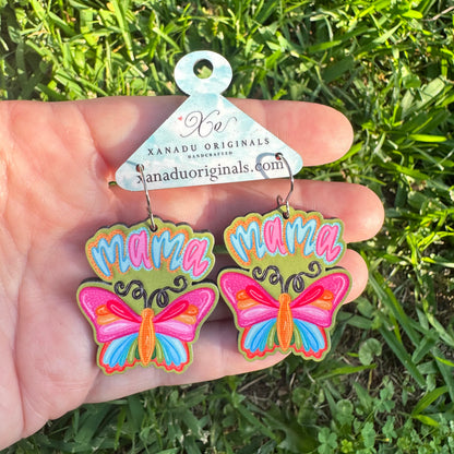 Mama Butterfly Dangle Earrings