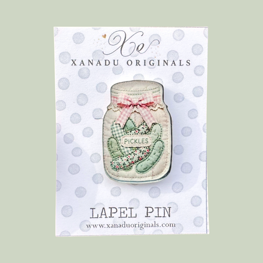 Quilted Pickle Jar Lapel Pin