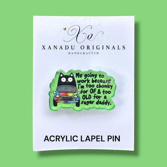 Too Old For A Sugar Daddy Lapel Pin
