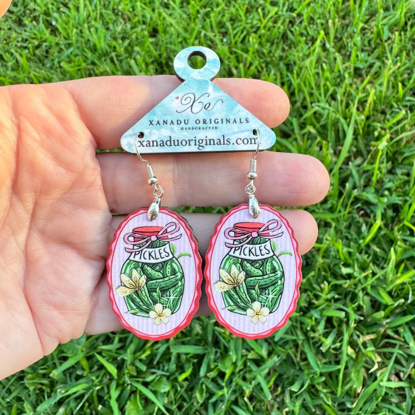 Cozy Kitchen Pickle Jar Dangle Earrings