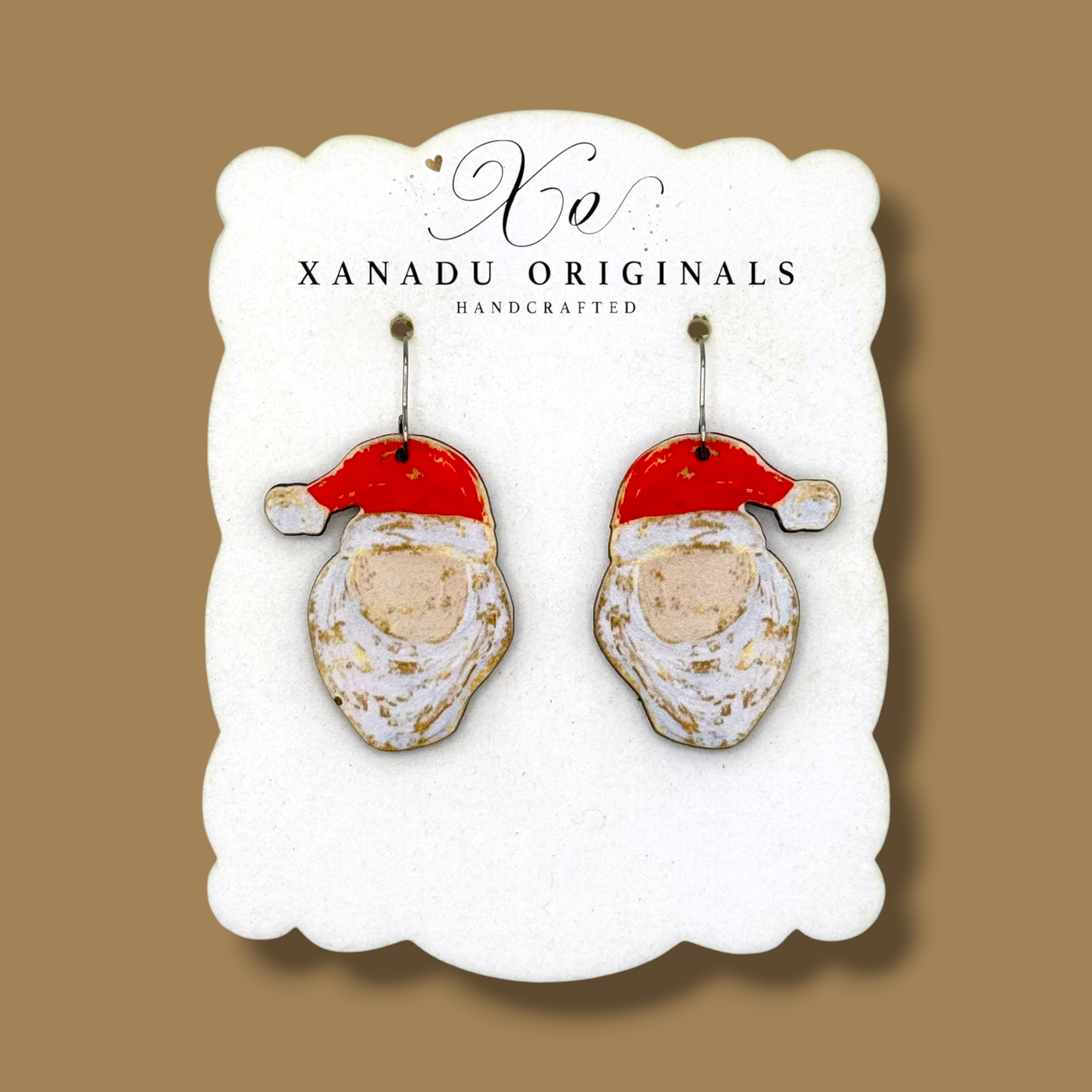 Gold Santa Earrings