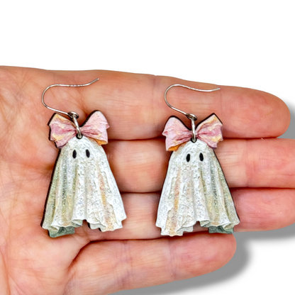Glitter Ghost Dangle Earrings