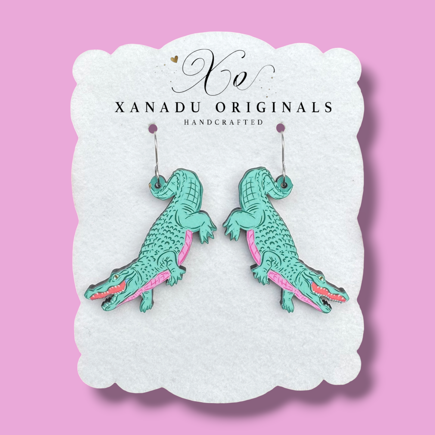 Funky Gator Dangle Earrings