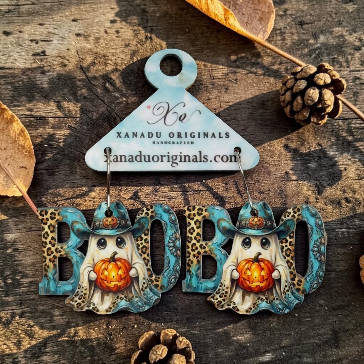 Boo Cowboy Ghost Dangle Earrings