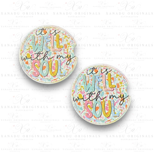 It Is Well With My Soul Ceramic Car Coasters