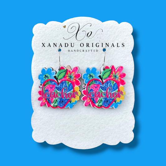 Floral Teacher Earrings
