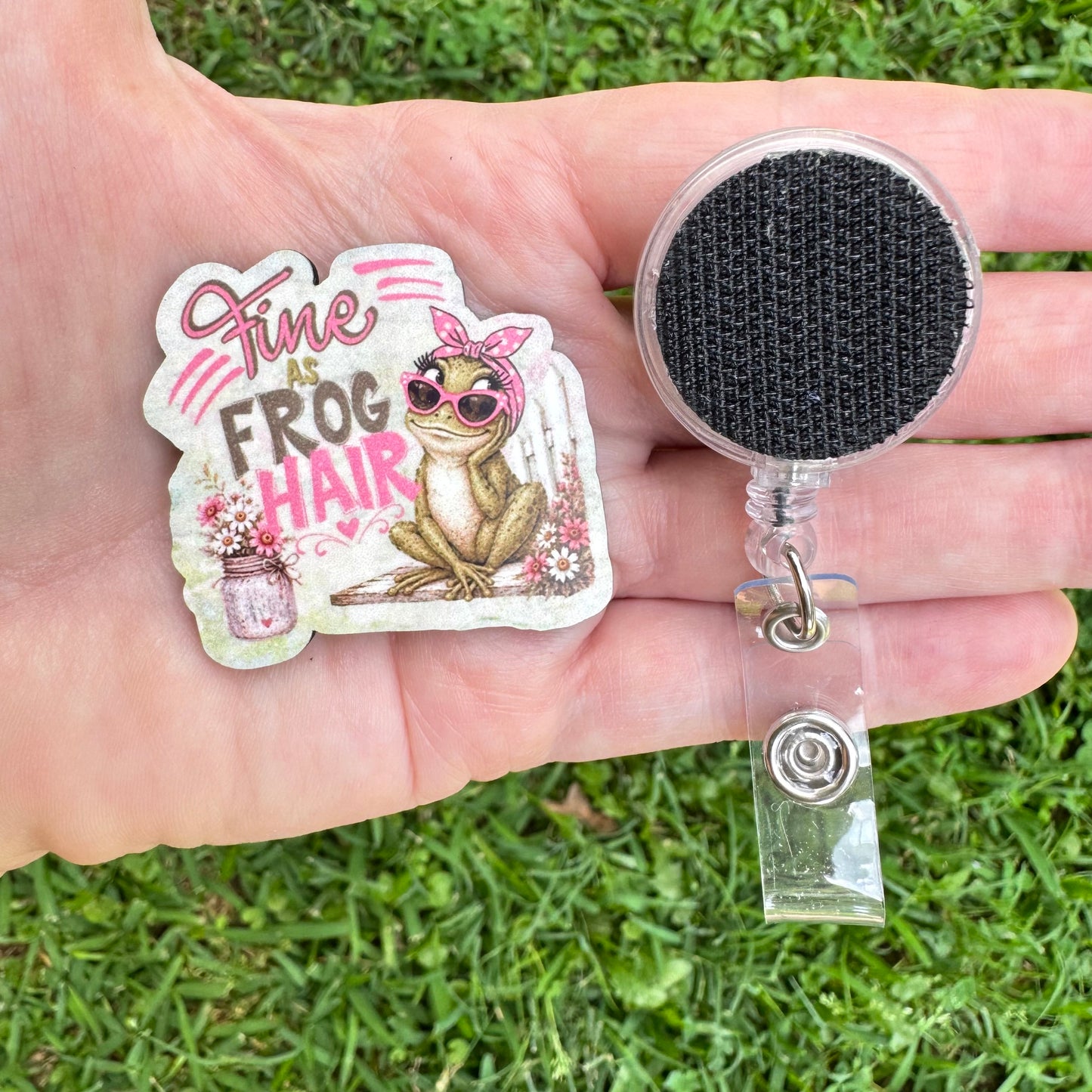 Fine As Frog Hair Interchangeable Badge Button with Reel Option