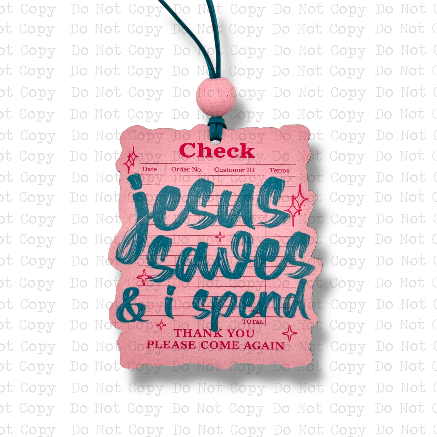 Jesus Saves & I Spend Car Charm