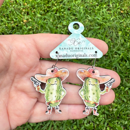 Pistol Pickle Earrings