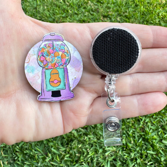 Candy Hearts Gumball Interchangeable Badge Button with Reel Option